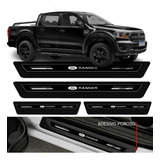 Jogo Soleira Preto Black Ford Ranger Cabine Dupla