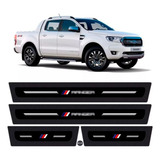 Jogo Soleira Resinada Ford Ranger + Blackout (8 Peças)