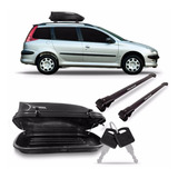 Jogo Suporte Peugeot 206 Sw Preta Com Bau Maleiro 350 Litros