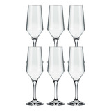 Jogo Taça Champanhe Espumante 186ml Vidro Liso 6 Peças Nadir Cor Transparente