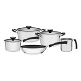 Jogos De Panelas Tramontina Aço Inox Solar Silicone 5 Pç