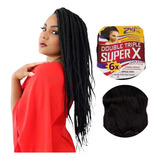 Jumbo Trança 400gramas Cabelo Sintético Jumbão Super X+brind Cor Preto 01