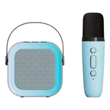 Karaoke Infantil Microfone Empire 18 Karaoke Usb Luzes Cor Azul