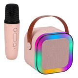 Karaoke Infantil Microfone Empire 18 Karaoke Usb Luzes Cor Rosa