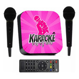 Karaoke Party Box Rosa +de 1000 Músicas +2 Microfones