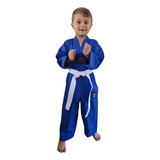 Kimono Dobok Taekwondo Azul Leve Infantil Unissex - Ariran