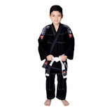 Kimono Infantil Preto Jiu Jitsu Judo Reforçado+faixa Gratis!