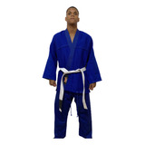 Kimono Jiu-jitsu Judô Adulto Azul Trançado Reforçado 1 Fit