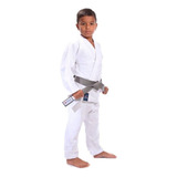 Kimono Judô / Jiu Jitsu Infantil Reforçado Branco Com Faixa