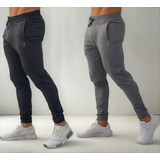 Kit 02 Calças Jogger Masculina Em Poliamida De Academia