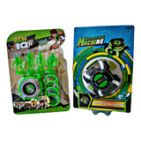 Kit 02 Relógio Ben 10 Omnitrix Lançador De Discos Sons Luzes