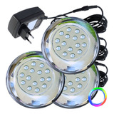 Kit 03 Luminária Iluminação Piscinas Led Rgb 18w 3mts 1/2