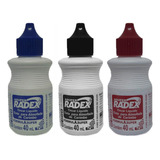 Kit 03 Refil Tinta Para Carimbo Almofada 40ml Radex