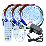 Kit 03 Refletor Piscina Led 15w Rgb + Controle Wifi + Fonte