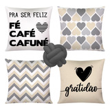 Kit 04 Almofada Cheias Mais Almofada Nó Decorativo Luxo