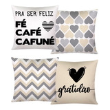 Kit 04 Capa De Almofada 42cm X 42cm Decorativa Modern Print