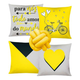 Kit 04 Capa De Almofada Decorativas Mais Almofada Nó Luxo