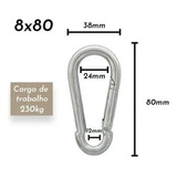 Kit 04 Mosquetão 8mmx80 Para Academia,esportes E Cargas