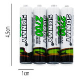 Kit 04 Pilha Aaa Recarregável 2700mah Palito Controle Alarme