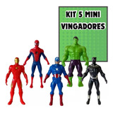 Kit 05 Bonecos Miniatura Super Heróis Dc Marvel Heroes 