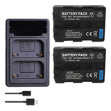 Kit 1 Carregador + 2 Np-fm50 Para Sony Mvc-cd200 Ccd-trv238e