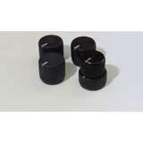 Kit 1 Knob Duplo + 3 Knob-18 Preto Alumínio Anodizado + Inox