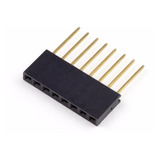 Kit 10 Barras De 8 Pinos Conector Femea Empilhável Arduino