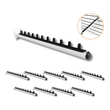 Kit 10 Cabideiro Arara Rt Reto Branco Painel Canaletado Full