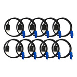 Kit 10 Cabo Ac Powercon Montado 1,5 Metros Iluminação E Som 110v/220v