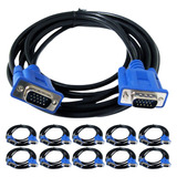 Kit 10 Cabos Vga 1.5m Pc Tv Monitor Projetor 1,5 Mts Atacado