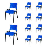Kit 10 Cadeiras Iso Escolar Escritório Reforçada Para Escola