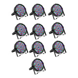 Kit 10 Canhao Led Par 64 Rgbw 54 Leds 3w Dmx Jogo De Luz 110v/220v