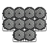 Kit 10 Canhao Refletor Par 64 36 Leds Rgbw Slim Dmx Digital 110v 220v Bivolt
