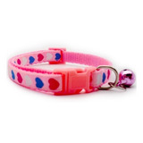 Kit 10 Coleira Cachorros Gatos Pet Corações Cor Rosa Claro