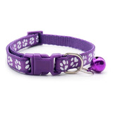 Kit 10 Coleira Cachorros Gatos Pet Patinhas Cor Roxo