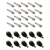 Kit 10 Conector P4 + 20 Bnc Macho Dvr Cftv Cameras Co123