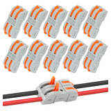 Kit 10 Conectores De Fio Emenda Rápida Click Alavanca 2 Vias