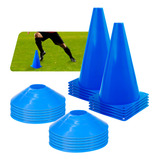 Kit 10 Cones + 10 Half Cone Treino Funcional E Futebol Cor Azul