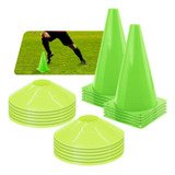 Kit 10 Cones + 10 Half Cone Treino Funcional E Futebol Cor Verde