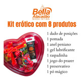 Kit 10 Coração 8 Itens Oléo Brinquedo Adulto Sexy Shop