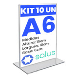 Kit 10 Display Acrílico T A6 Expositor Para Mesa Balcão Pix