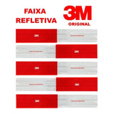 Kit 10 Faixa Refletiva Lateral 5x30cm Original 3m Cor Vermelho/branco