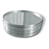 Kit 10 Forma De Pizza 35cm C/borda Reforçada Alumínio 0,8mm 