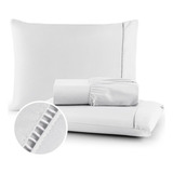 Kit 10 Fronhas Avulsas 400 Fios Ponto Palito Luxo Cor Branco