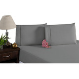Kit 10 Fronhas Avulsas 400 Fios Ponto Palito Luxo Cor Cinza Liso