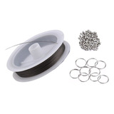 Kit 10 M Fio Inox 0.38mm 20 Argolas Inox 10mm 250 Fixadores
