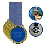 Kit 10 Medalhas Metal Personalizada C/fita Varios Modelos