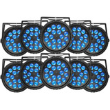 Kit 10 Parled 18x12w Dmx Refletor Slim Quadriled Rgbw