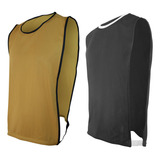 Kit 10 Pçs Colete Pp Infantil Futebol Tecido Helanquinha Cor Dourado X Preto