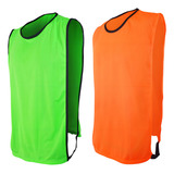 Kit 10 Pçs Colete Pp Infantil Futebol Tecido Helanquinha Nata Sports Cor Limão X Laranja
